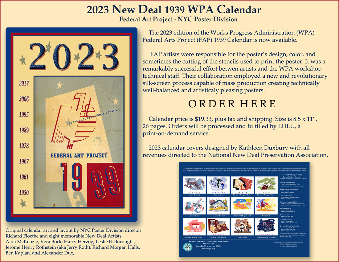 2023 New Deal WPA & CCC Calendar Art